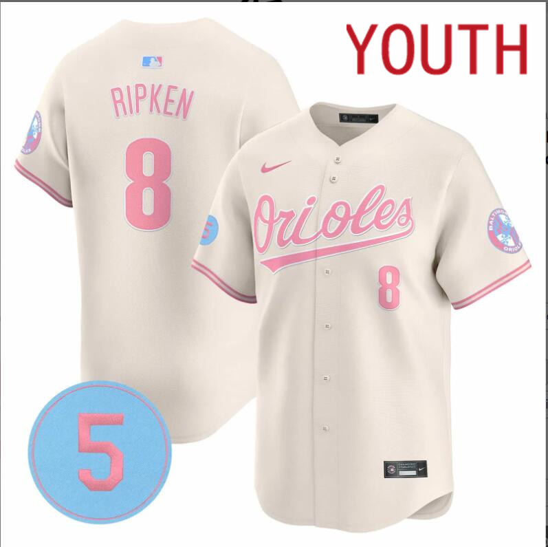 Youth  Baltimore Orioles #8 Ripken cream 2024 Nike MLB jersey